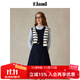 ELAND【零染】衣戀連衣裙女學(xué)院風(fēng)假兩件襯衫背心腰帶長(cháng)裙25秋新 藏青色(59)Navy M