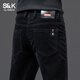 班尼路S&K燈芯絨褲子男士春秋加絨條絨男褲爸爸裝休閑褲直筒長(cháng)褲秋冬款 黑色 30