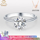AVHE白18K金培育鉆石人工鉆D色真鉆戒指六爪訂結婚禮物圣誕女金戒子 18K金戒+30分鉆(D/VVS1/3EX/N)