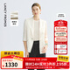朗姿【蘭亭敘】桑蠶絲西服外套氣質(zhì)2025年夏季新款新中式盤(pán)扣西裝 米白色 M