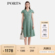 PORTS寶姿女裝2024春夏新款時(shí)尚優(yōu)雅鏤空設計印花刺繡V領(lǐng)連衣裙 綠色 XS （2）
