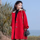 迪士尼女童雙面羊毛呢大衣2026新款韓版兒童純色大童女孩中長(cháng)款羊絨外套 紅色 120 標準尺寸