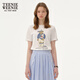 Teenie Weenie短袖T恤女夏裝印花圓領(lǐng)簡(jiǎn)約T恤上衣女 象牙白 S (160)