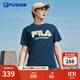 FILA FUSION斐樂(lè )潮牌情侶款針織短袖衫2025秋新款時(shí)尚涼感速干T恤 未央藍-DB M 170/92A/M