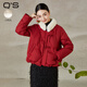 秸熙（Q`s）QS秸熙25冬季款輕國風(fēng)流蘇盤(pán)扣羽絨服保暖獺兔毛領(lǐng)外套 紅色 S