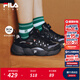FILA斐樂(lè )兒童運動(dòng)鞋2025秋冬新款旋鈕男女童大童休閑籃球鞋可頌 黑/影黑灰-BD 38 內長(cháng)23.5cm