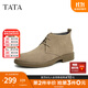他她（TATA）男士靴耐磨舒適復古時(shí)尚沙漠靴加絨皮翻毛男靴休閑皮鞋VVX03DD2 駝色 42
