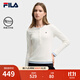 FILA 斐樂(lè )官方女子針織長(cháng)袖衫2025冬新款時(shí)尚經(jīng)典休閑修身亨利衫 云菇白-WT M 165/84A/M