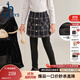 哈吉斯（HAZZYS）品牌童裝女童打底褲冬新品彈力保暖加厚一體絨裙式打底褲 鉆石黑 145