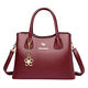 真皮手提包牛皮大容量斜挎包2025新款包包送媽媽包女士女包大 酒紅色