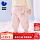 迷你巴拉兒童羽絨褲新款男女童寶寶外穿秋冬款白鴨絨保暖褲子【三防】 【三防拒水絨】蜜桃粉 90 cm 充絨量22.1g