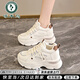 啄木鳥(niǎo)7cm內增高老爹鞋女秋冬季2025年新款小白鞋百搭厚底休閑運動(dòng)鞋女 卡其色 37 (235mm)