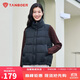 坦博爾羽絨服馬甲女立領(lǐng)寬松外搭短款羽絨背心外套TD236006 黑色 165