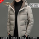 CLENPIEN高端品牌男士羽絨服2025冬季新款高端輕薄保暖休閑鵝絨服加厚外套 卡其 牛奶絲可拆帽加厚保暖鵝絨服 3XL /190 建議165-180斤