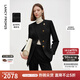 朗姿純羊毛黑色短外套2025年冬季新款高智氣質(zhì)設計感修身上衣女 黑色 M