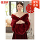恒源祥披肩女士酒紅色保暖女冬季結婚禮配旗袍敬酒服婚紗外搭外套 酒紅色