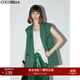 COCOBELLA率性戧駁領(lǐng)西裝馬夾女夏混搭疊穿通勤休閑馬甲WS501 綠色 S