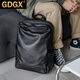 GDGX真皮男士雙肩包頭層牛皮大容量休閑百搭出差電腦旅行背包男書(shū)包 黑色 29*14.5*42cm