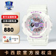 卡西歐（CASIO）手表女表石英電子表防水學(xué)生運動(dòng)表圣誕禮物送女生女友可專(zhuān)柜提貨 BA-110FH-7APR 鮮花主題 白色