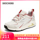 斯凱奇（Skechers）秋季女厚底回彈耐磨緩震跑步鞋800029 白色/紅色/WRD 37
