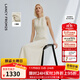 朗姿三醋酸Basic衣櫥無(wú)袖輕禮服連衣裙夏新款法式長(cháng)裙子 白色 L