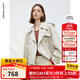 朗姿短款風(fēng)衣雙排扣英倫風(fēng)外套2025年秋季新款米色氣質(zhì)復古上衣女 燕麥牛奶色 XL