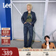 Lee【張凌赫代言】726標準中腰直腳丹寧回潮深藍直筒男牛仔褲潮流 深藍色（褲長(cháng)31） 32 (140-150斤可選)
