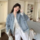 JRET牛仔外套女花邊拼接秋冬2025新款休閑超火韓系穿搭夾克上衣女 2911-門(mén)邊袖口外套- S 【80-100斤】