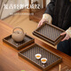 爾山集【2個(gè)】茶盤(pán)茶托文玩托盤(pán)鑰匙玄關(guān)珠寶首飾收納盤(pán)皮革桌面展示盤(pán) 復古托盤(pán)【小號+大號 共兩個(gè)裝】