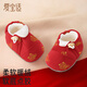 愛(ài)寶適嬰兒腳套秋冬加絨學(xué)步鞋新生兒護腳襪軟底鞋可外出紅色福M碼T252