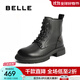 百麗（Belle）舒適馬丁靴女冬季新款商場(chǎng)款羊皮時(shí)尚靴B7E2DDD4 黑色-厚絨 38 (240mm)