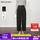 Olrain歐芮兒黑色通勤錐形西裝九分褲女裝夏季闊腿褲長(cháng)褲子 黑色 L 165/72A/L