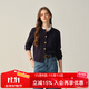 ELAND【綿羊毛】衣戀毛針織衫女開(kāi)衫單排扣外套2025冬季新款 藏青色(59)Navy M /165