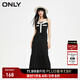ONLY秋冬時尚V領蛋糕裙吊帶中長款連衣裙女|123407018 H1Z 黑色BLACK M 165/84A