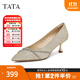 他她（TATA）2025春商場(chǎng)同款時(shí)尚休閑中高跟單鞋女新款7QT08AQ5 金色 39
