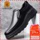 老人頭（LAORENTOU）男士皮鞋商務(wù)休閑鞋頭層牛皮套腳鞋耐滑圓頭爸爸鞋 260278 黑41