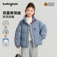 布丁哈魯【雙面穿】女童藍格紋紅色羽絨服冬季新品中大童校服神器百搭外套