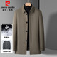 皮爾卡丹（pierre cardin）羽絨服男中長(cháng)款可拆卸內膽翻領(lǐng)風(fēng)衣外套冬季中年爸爸保暖行政夾克 卡其 3XL (190)