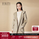 菲妮迪（FINITY）【羊絨】FINITY菲妮迪連帽毛呢外套冬季新款雙面呢保暖大衣女 灰粉色 M