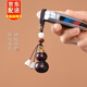煥云閣【可打開(kāi)】空心葫蘆紫檀木項鏈男女百搭黑檀木吊墜毛衣鏈長(cháng)款掛件 紫檀銅蓋葫蘆菩提蓮花款-鑰匙扣