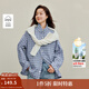 茵曼2025秋冬女裝新款休閑百搭翻領(lǐng)格子外套簡(jiǎn)約通勤寬松長(cháng)袖襯衫  藍白格 M