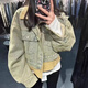 JRET棉服女2025秋冬季新款棉衣加絨加厚撞色翻領(lǐng)假兩件上衣牛仔外套女 圖片色【牛仔】棉服 M 100-115斤