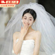 栢啟歆頭紗韓式新娘結婚頭飾超仙森系寫(xiě)真婚紗旅拍雙層拍照領(lǐng)證求婚表白 白色素紗云蓬【發(fā)梳款約80cm】 1
