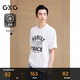 GXG男裝圓領(lǐng)T恤卡通圖案印花上衣 白色 185/XXL
