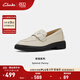 Clarks其樂(lè )老錢(qián)系列女鞋新品樂(lè )福鞋女復古小皮鞋單鞋通勤鞋 白色 261768074 39