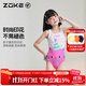洲克（ZOKE）新款兒童泳衣專(zhuān)業(yè)系列競技比賽女童卡通萌寵連體三角泳衣裝備 奶油黃小貓花125404116 150 建議高140-150cm重30-35kg