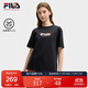 FILA 斐樂(lè )官方韓素希同款女子針織短袖衫2025夏小狐貍刺繡純棉舒適T恤