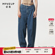 幻走（MOVEUP）春秋季新款.FUN系列純棉洗水繡花設計師牛仔直筒褲女 牛仔藍 L