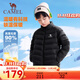 駱駝（CAMEL）童裝加絨加厚兒童羽絨服輕薄防風(fēng)面包服外套中大女男童親子裝 幻影黑 170 【媽媽可穿-含絨量90%】
