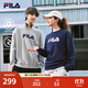 FILA 斐樂(lè )官方情侶款套頭衛衣25秋冬季新款休閑寬松長(cháng)袖加絨保暖上衣 【加絨款】煙花云灰-MG L 175/96A/L